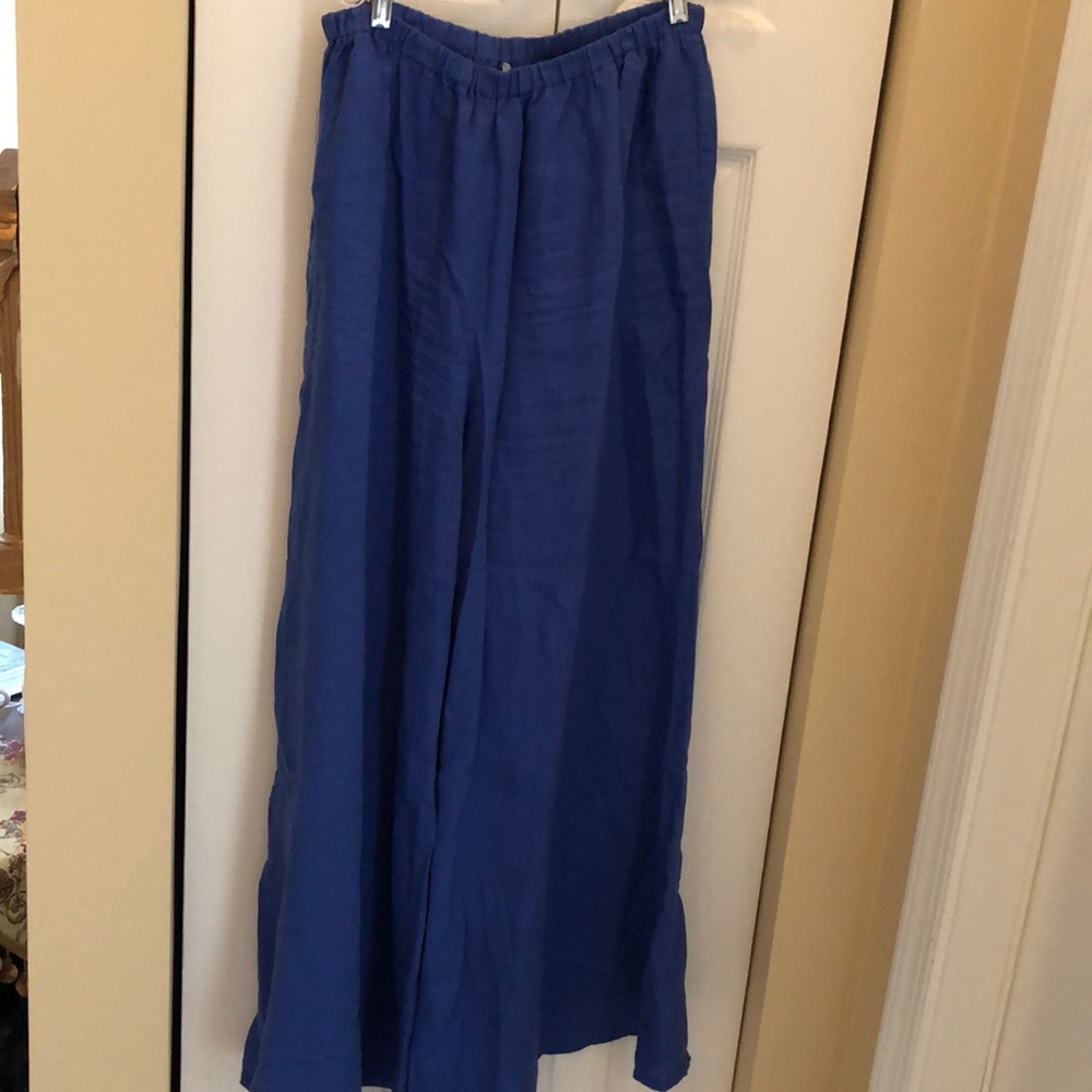 💙Parmi linen wide leg stretch high waist wide pants coordinate